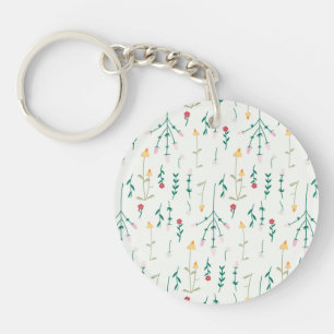 Porte-clefs Motif floral botanique victorien sombre et maussad
