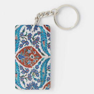 Porte-clefs Motif floral en céramique turque