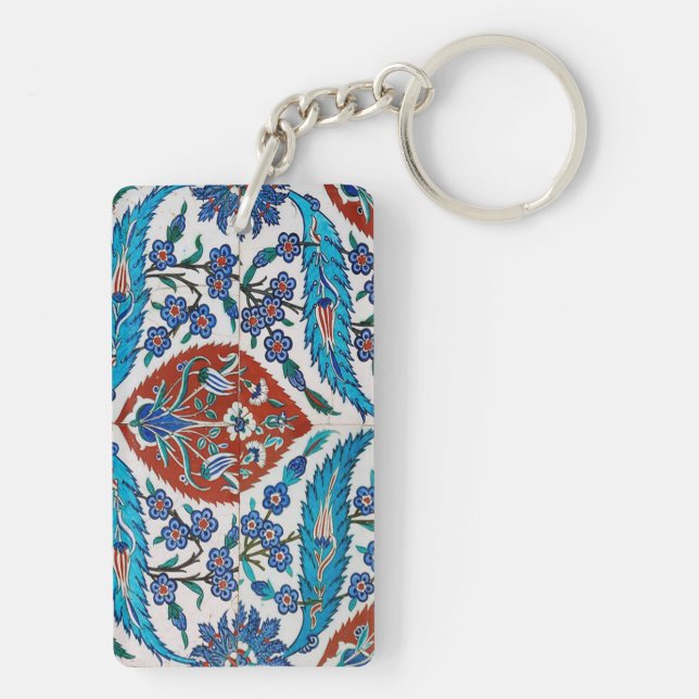 Porte-clefs Motif floral en céramique turque (Dos)