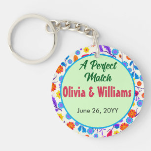 Porte-clefs Motif floral exotique coloré-23146