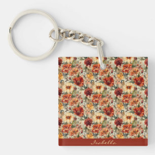 Porte-clefs Motif floral personnalisé chic