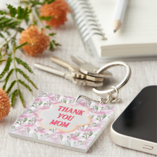 Porte-clefs Motif floral personnalisé et aquarelle sur mesure