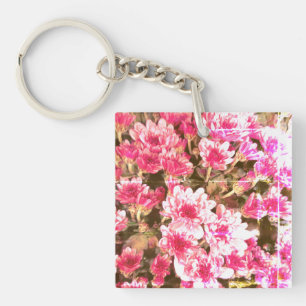 Porte-clefs Motif floral rose – Conception botanique douce