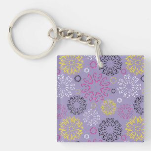 Porte-clefs Motif floral vibrant abstrait