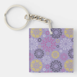 Porte-clefs Motif floral vibrant abstrait