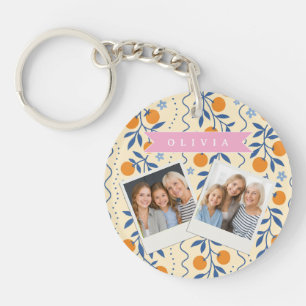 Porte-clefs Motif folklorique de citrus rétro mignon personnal