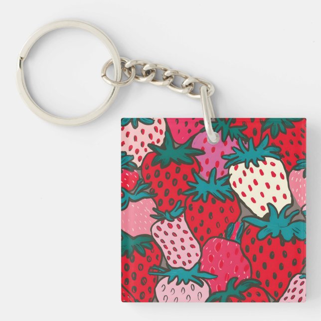 Porte-clefs Motif Fraise (Devant)