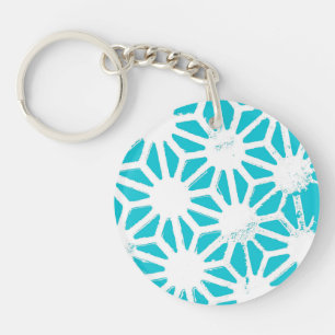 Porte-clefs Motif géométrique Aqua