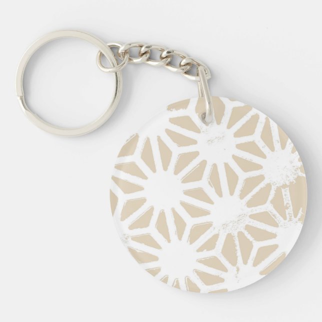 Porte-clefs Motif géométrique beige (Devant)