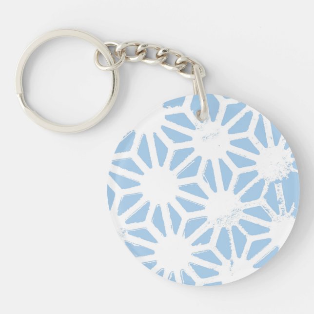 Porte-clefs Motif géométrique bleu pâle (Devant)