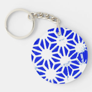 Porte-clefs Motif géométrique bleu royal