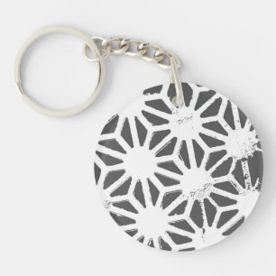 Porte-clefs Motif géométrique gris charbon