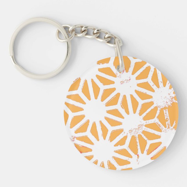 Porte-clefs Motif géométrique jaune (Devant)