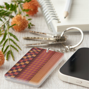 Porte-clefs Motif géométrique rétro du milieu du siècle