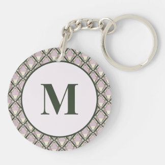Porte-clefs Motif géométrique sur vert