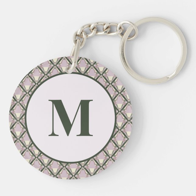 Porte-clefs Motif géométrique sur vert (Dos)