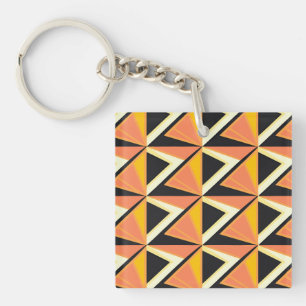 Porte-clefs Motif géométrique triangulaire dans des tons chaud