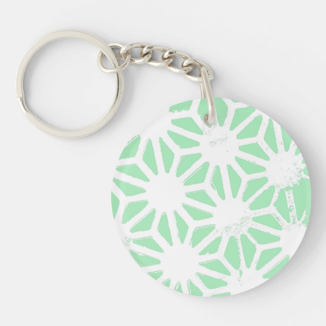Porte-clefs Motif géométrique vert (Devant)