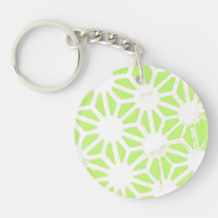 Porte-clefs Motif géométrique vert cime