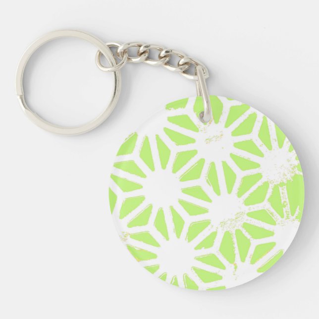 Porte-clefs Motif géométrique vert cime (Devant)