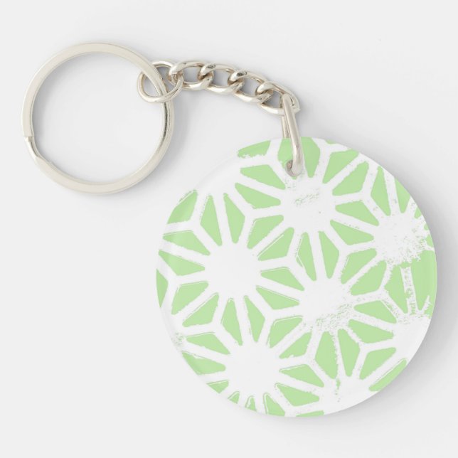 Porte-clefs Motif géométrique vert pomme (Devant)
