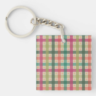 Porte-clefs Motif Gingham cinq couleurs plus flocons de neige