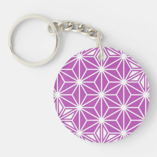 Porte-clefs Motif japonais Asanoha - orchidée