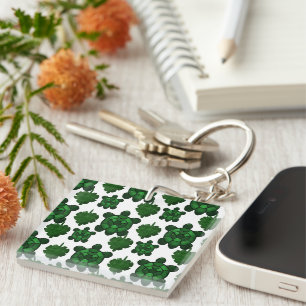 Porte-clefs Motif joli de tortue et de feuilles