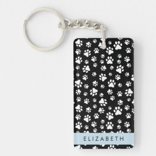 Porte-clefs Motif mâle, Patrouilles de chien, Noir et Blanc, V