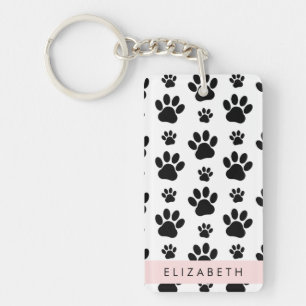 Porte-clefs Motif mâle, Patrouilles de chien, Noir et Blanc, V