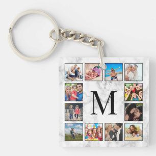 Porte-clefs Motif Marbre blanc en pierre