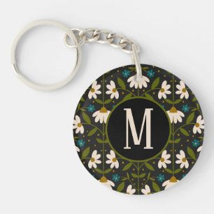 Porte-clefs Motif marguerrier blanc mignon