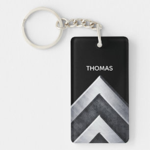 Porte-clefs Motif Métal Argent Moderne Personnalisé