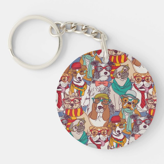 Porte-clefs Motif mignon de mode de chiot (Devant)