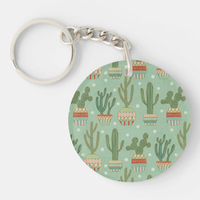 Porte-clefs Motif mis en pot de cactus d'étape | de Geo de (Devant)