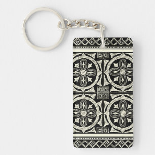 Porte-clefs Motif noir et blanc de mandala par le studio de