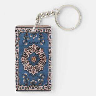 Porte-clefs Motif oriental bleu persan turc, Moquette