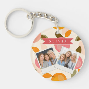 Porte-clefs Motif personnalisé de pêche Mignon été rétro