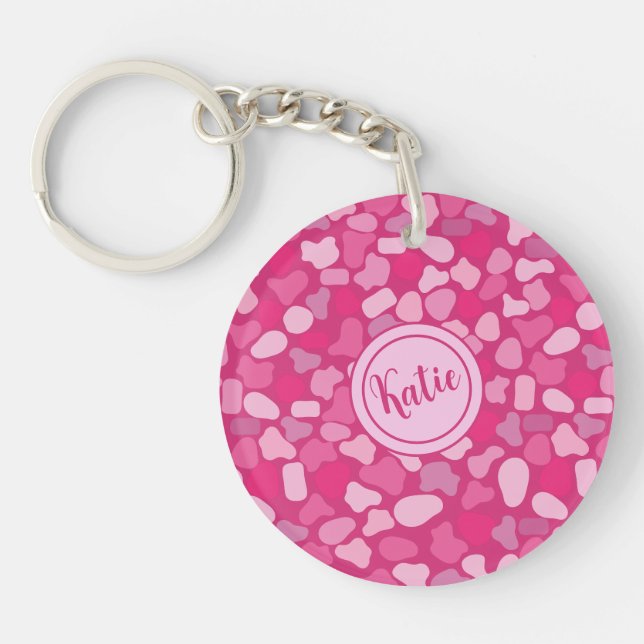 Porte-clefs Motif Pierre Rose- (Devant)