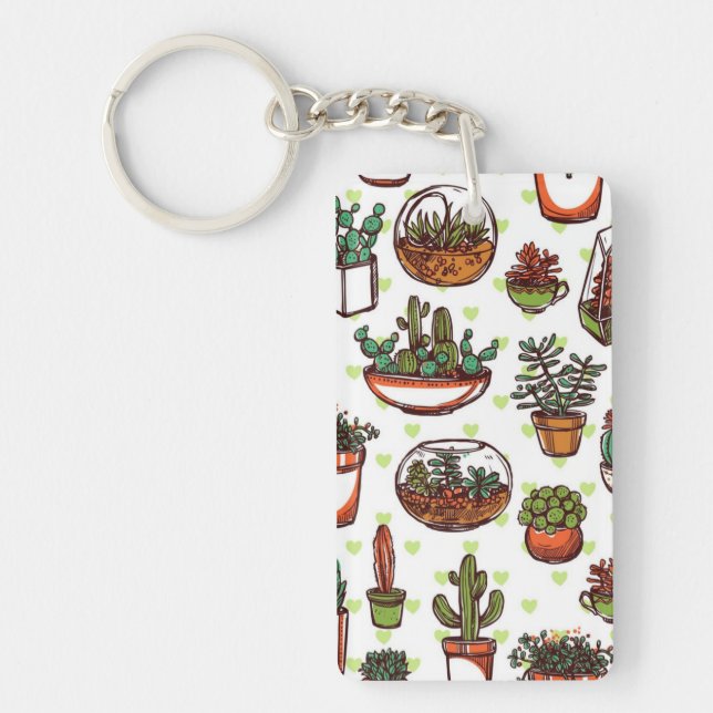 Porte-clefs motif plante (Devant)