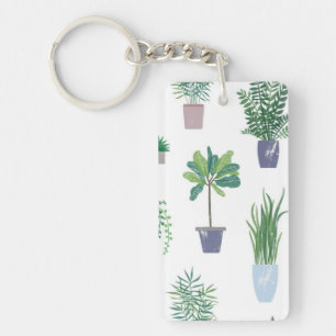 Porte-clefs motif plante