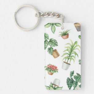 Porte-clefs motif plante