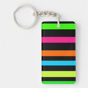 Porte-clefs Motif Rayures Néon
