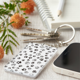 Porte-clefs Motif répété des pattes de chat