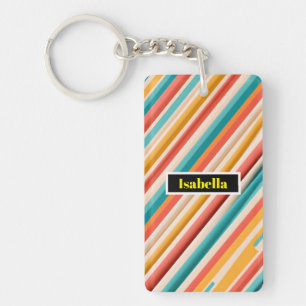 Porte-clefs Motif rétro réparti personnalisé