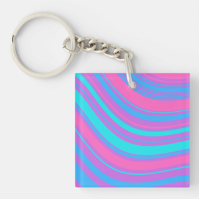 Porte-clefs Motif rétro Wavy (Devant)