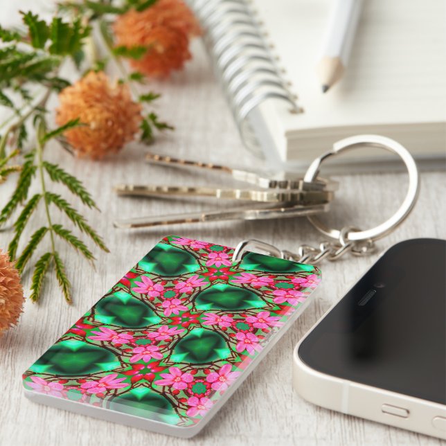 Porte-clefs Motif Rose du désert (Devant droit)