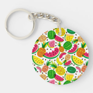 Porte-clefs Motif rouge et jaune de fruit tropical