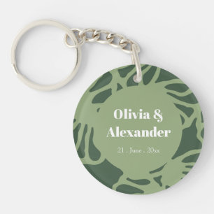 Porte-clefs Motif sans couture de corail floral abstrait vert