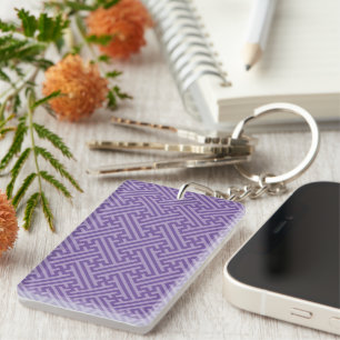 Porte-clefs Motif Sayagata, Japonais, Violet et Rose